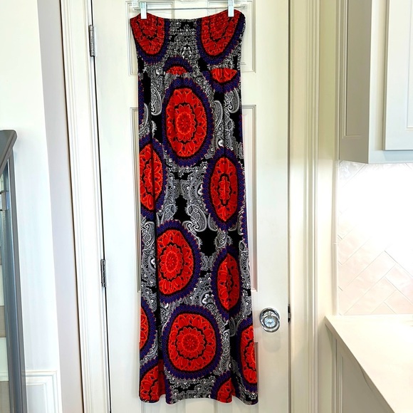 Promesa Strapless Jersey Modern Maxi Dress or Cover Up sz. medium - Picture 1 of 7